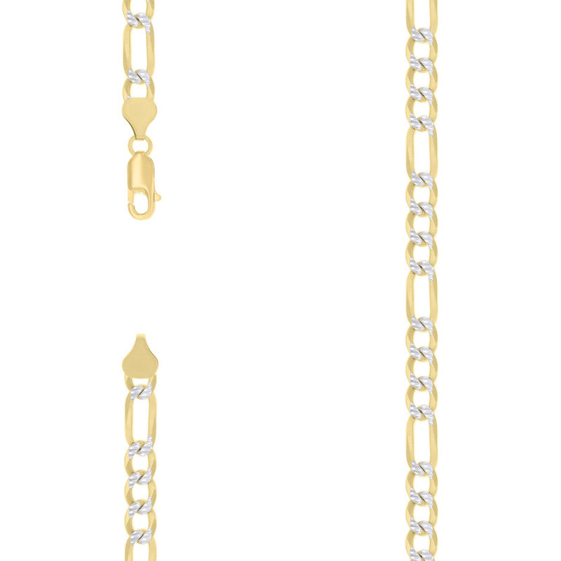 925 Silver Pave Super Flat Figaro Chain 6.7mm