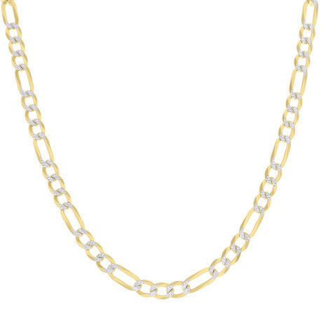 925 Silver Pave Super Flat Figaro Chain 6.7mm