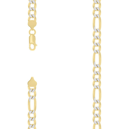 925 Silver Pave Super Flat Figaro Chain 7.5mm