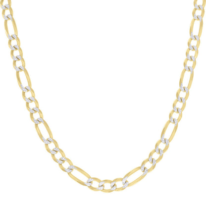 925 Silver Pave Super Flat Figaro Chain 7.5mm