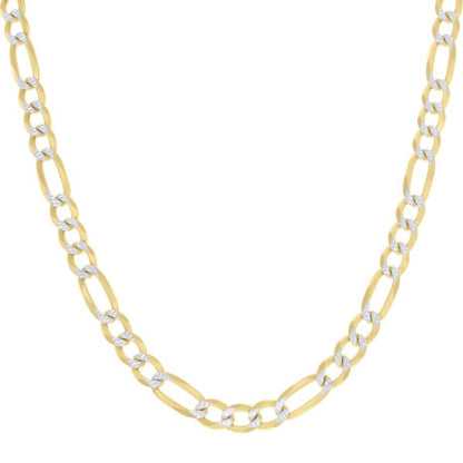 925 Silver Pave Super Flat Figaro Chain 7.5mm