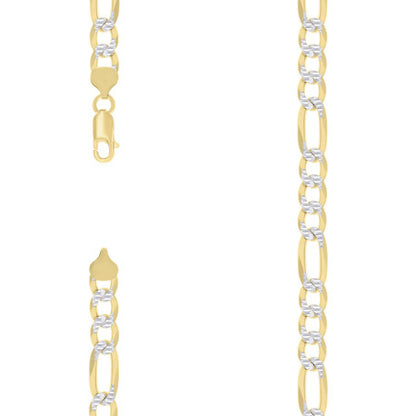 925 Silver Pave Super Flat Figaro Chain 8.2mm
