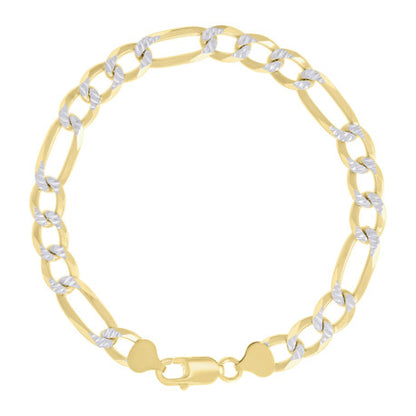 925 Silver Pave Super Flat Figaro Chain 8.2mm