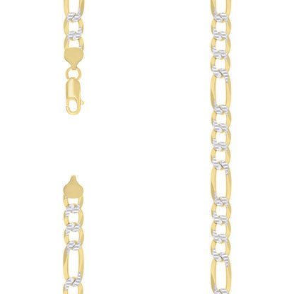 925 Silver Pave Super Flat Figaro Chain 8.2mm