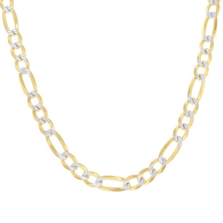 925 Silver Pave Super Flat Figaro Chain 8.2mm