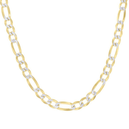 925 Silver Pave Super Flat Figaro Chain 8.2mm