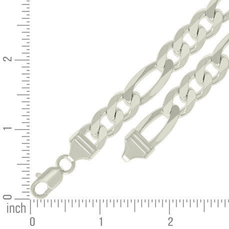 925 Silver Solid Classic Figaro 11.0mm