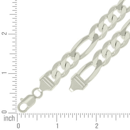 925 Silver Solid Classic Figaro 11.0mm
