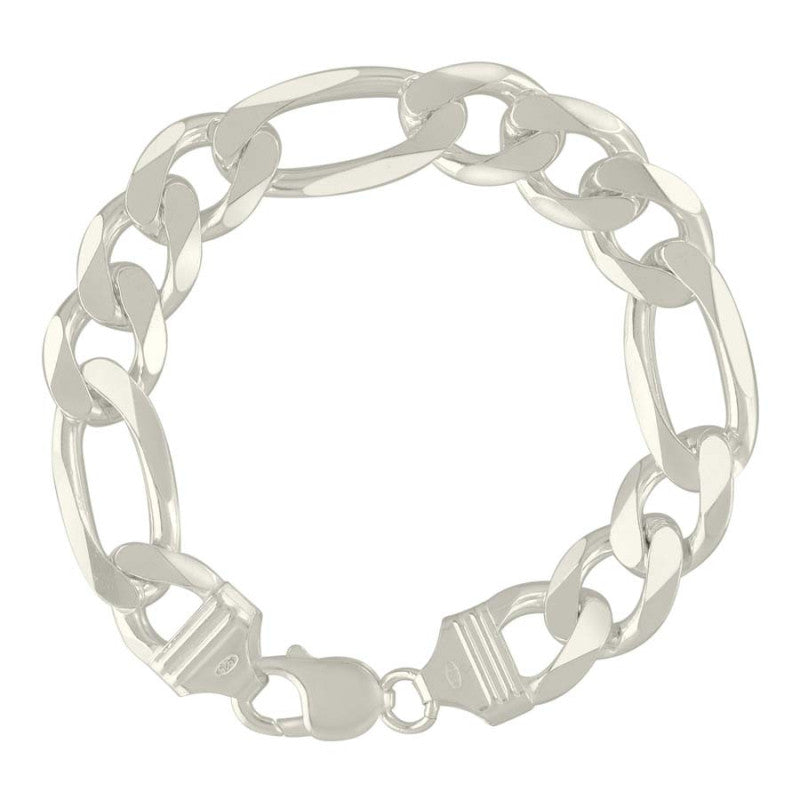 925 Silver Solid Classic Figaro 13.0mm