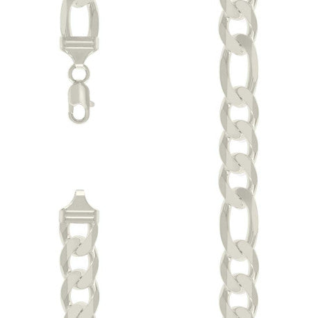 925 Silver Solid Classic Figaro 14.0mm