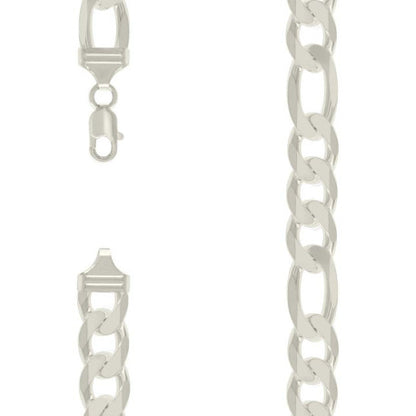 925 Silver Solid Classic Figaro 14.0mm