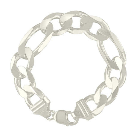 925 Silver Solid Classic Figaro 14.0mm