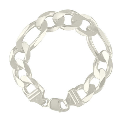 925 Silver Solid Classic Figaro 14.0mm