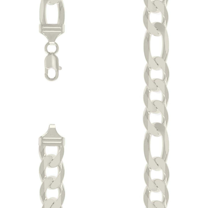 925 Silver Solid Classic Figaro 14.0mm