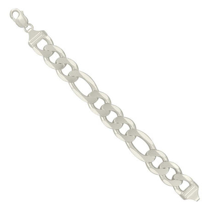 925 Silver Solid Classic Figaro 14.0mm