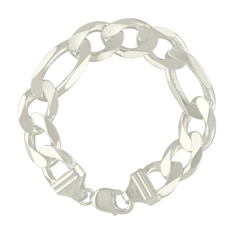 925 Silver Solid Classic Figaro 14.0mm