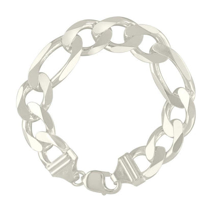 925 Silver Solid Classic Figaro 14.0mm