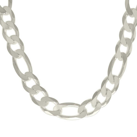 925 Silver Solid Classic Figaro 14.0mm
