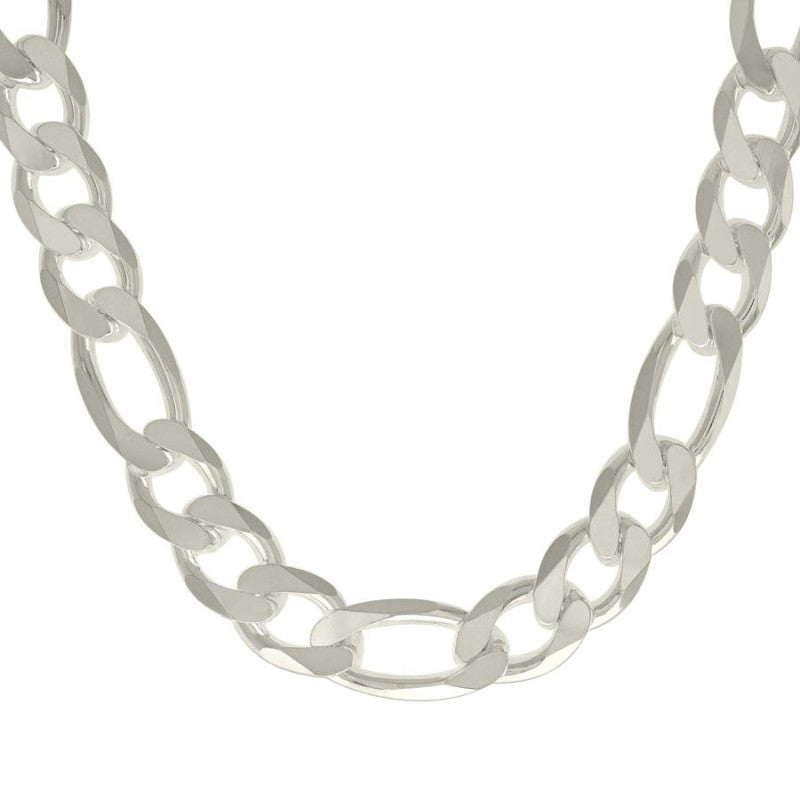 925 Silver Solid Classic Figaro 14.0mm