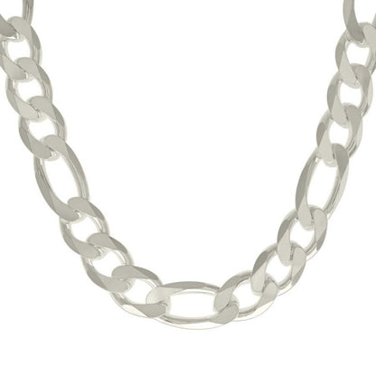 925 Silver Solid Classic Figaro 14.0mm
