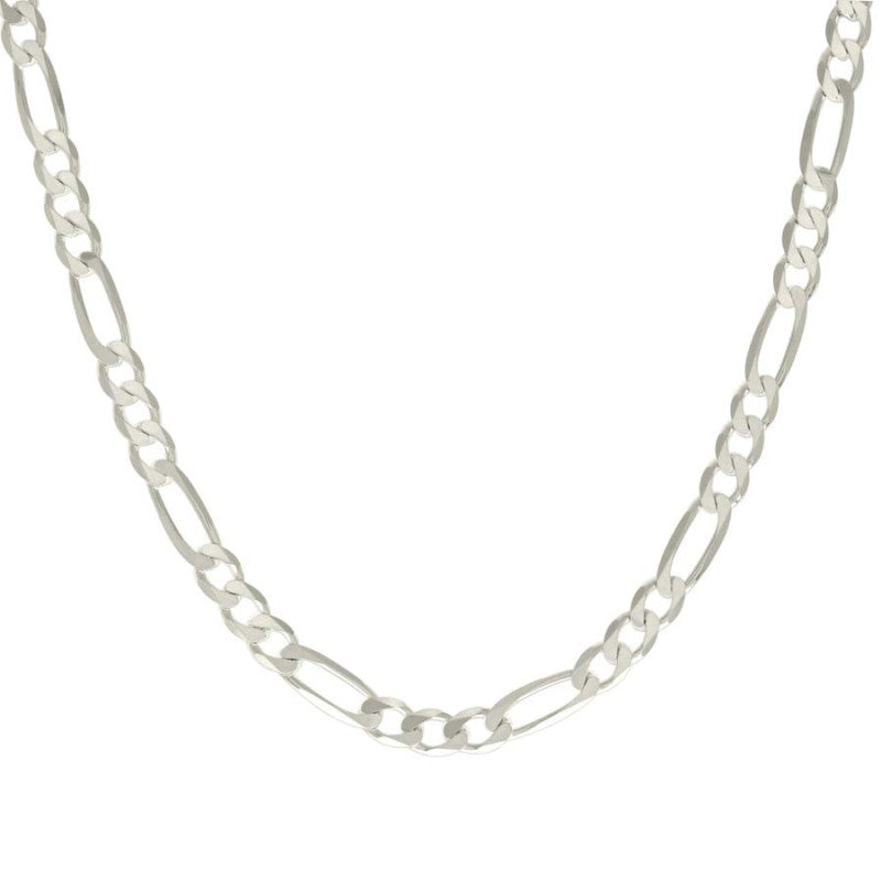 925 Silver Solid Classic Figaro 7.0mm