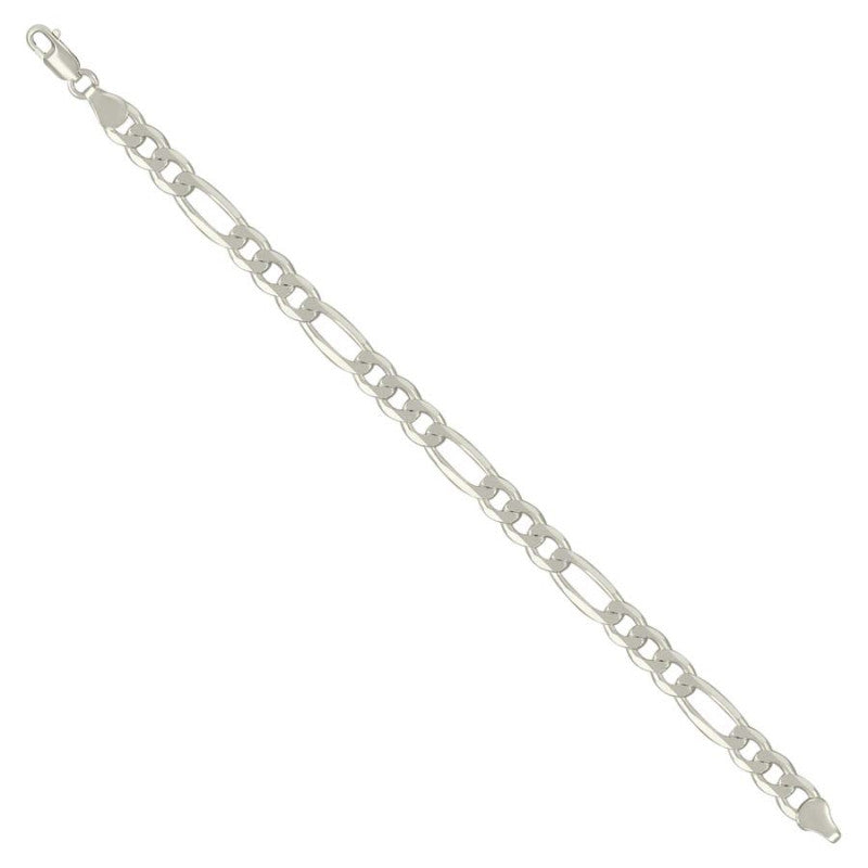 925 Silver Solid Classic Figaro 7.0mm