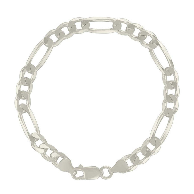 925 Silver Solid Classic Figaro 7.0mm
