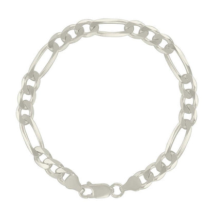 925 Silver Solid Classic Figaro 7.0mm