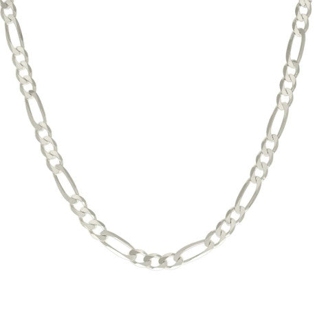 925 Silver Solid Classic Figaro 7.0mm