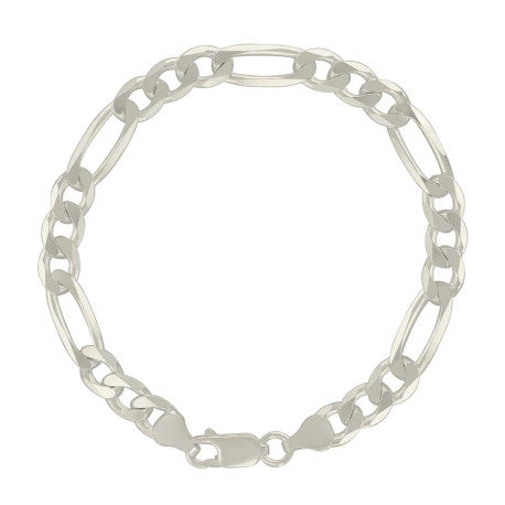 925 Silver Solid Classic Figaro 7.0mm
