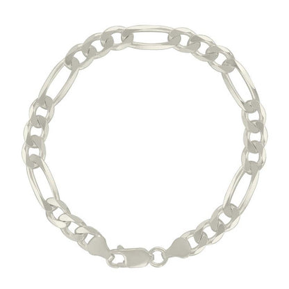 925 Silver Solid Classic Figaro 7.0mm