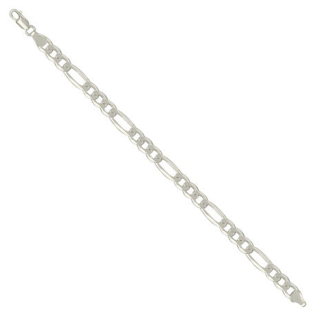 925 Silver Solid Classic Figaro 7.0mm
