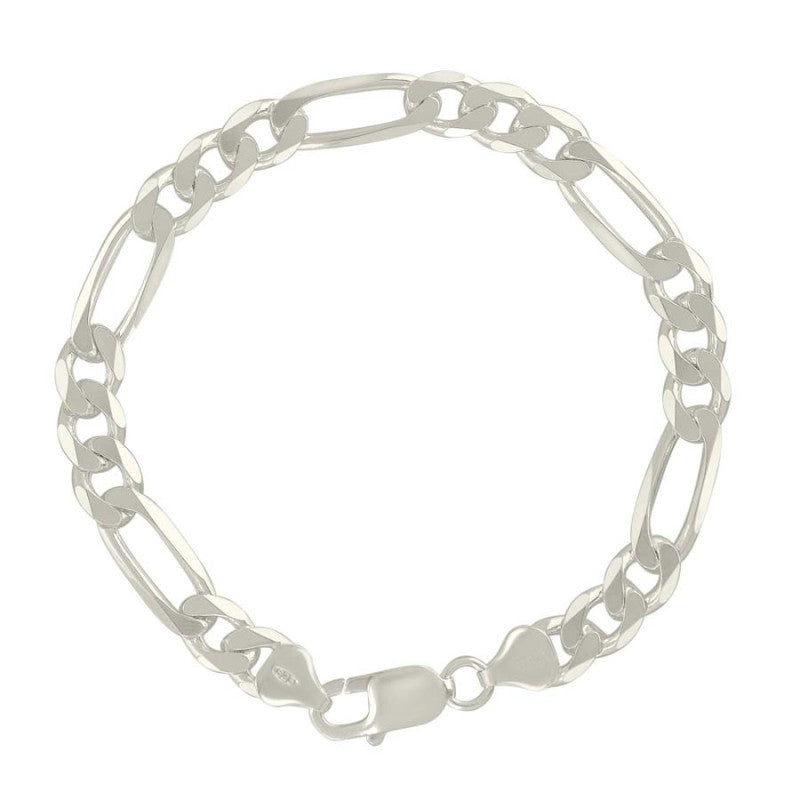 925 Silver Solid Classic Figaro 8.0mm
