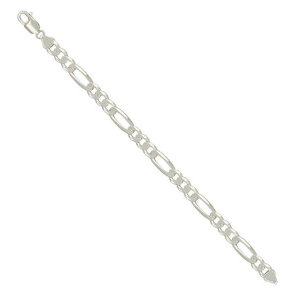 925 Silver Solid Classic Figaro 8.0mm