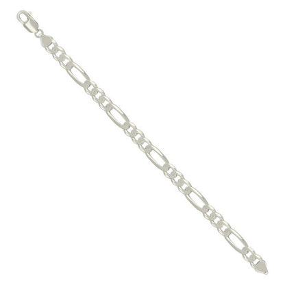 925 Silver Solid Classic Figaro 8.0mm