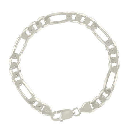 925 Silver Solid Classic Figaro 8.0mm