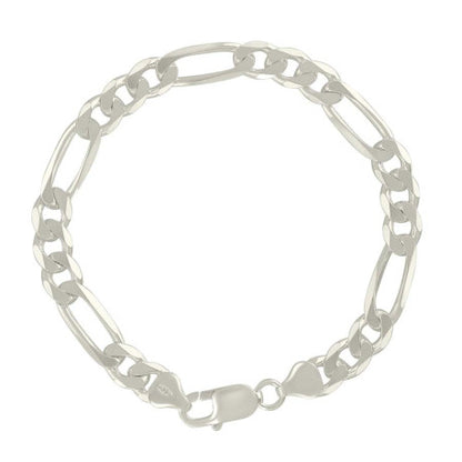 925 Silver Solid Classic Figaro 8.0mm