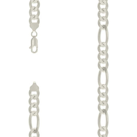925 Silver Solid Classic Figaro 9.5mm