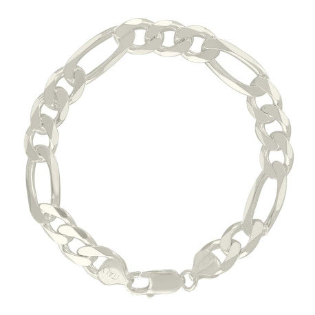 925 Silver Solid Classic Figaro 9.5mm