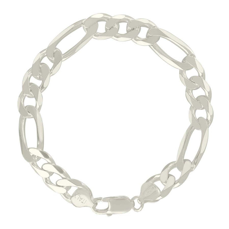 925 Silver Solid Classic Figaro 9.5mm