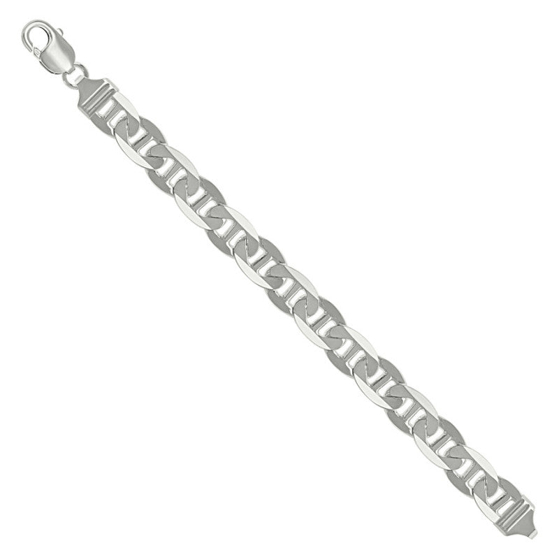 925 Sterling Silver Solid Classic Mariner Chain 11mm
