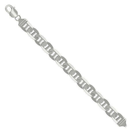 925 Sterling Silver Solid Classic Mariner Chain 11mm