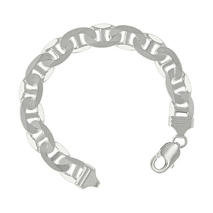 925 Sterling Silver Solid Classic Mariner Chain 11mm