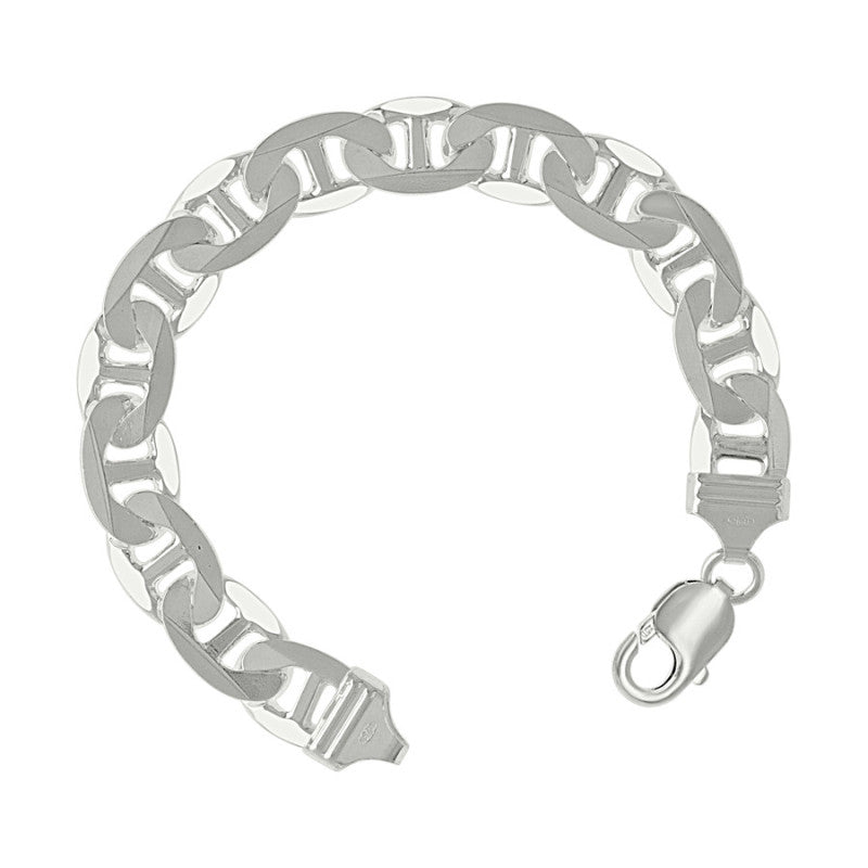 925 Sterling Silver Solid Classic Mariner Chain 11mm