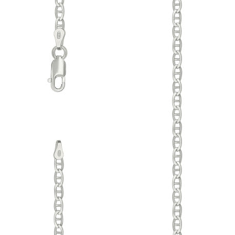 925 Sterling Silver Solid Classic Mariner Chain 2mm