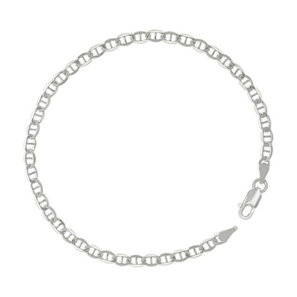 925 Sterling Silver Solid Classic Mariner Chain 3mm