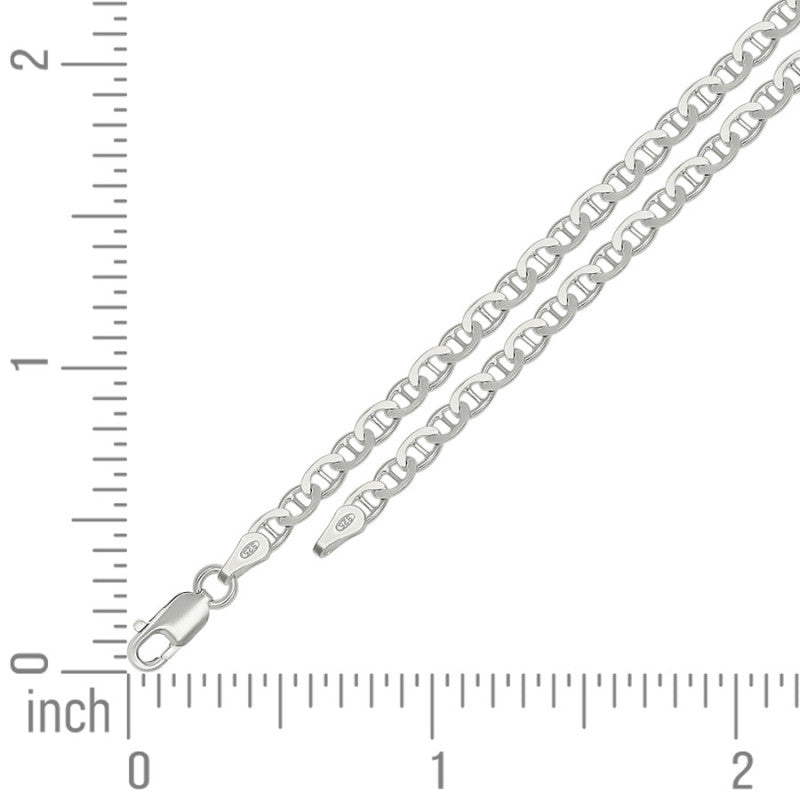 925 Sterling Silver Solid Classic Mariner Chain 3mm