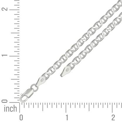 925 Sterling Silver Solid Classic Mariner Chain 4mm