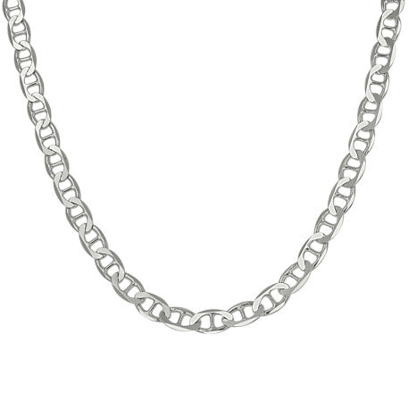 925 Sterling Silver Solid Classic Mariner Chain 4mm
