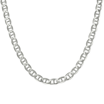 925 Sterling Silver Solid Classic Mariner Chain 4mm